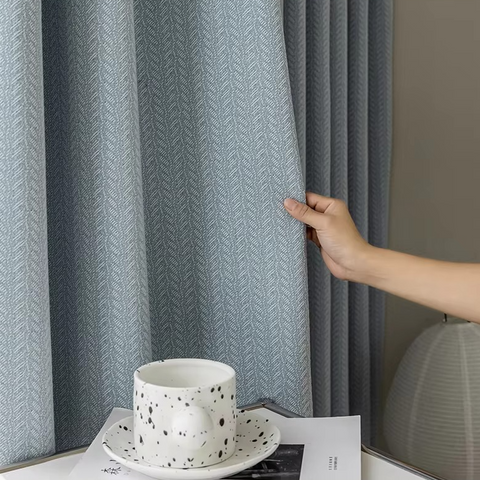 Blue Curtain Modern Living Room