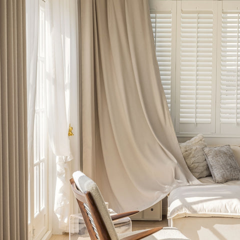 Cotton linen modern texture blackout curtain