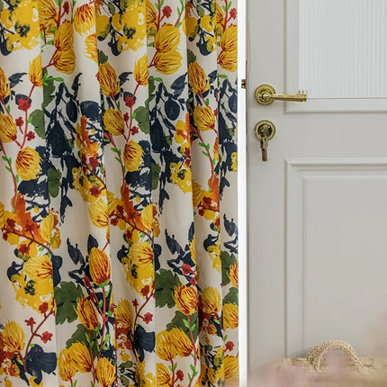 Rideau motifs Floraux Jaune