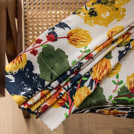 Rideau motifs Floraux Jaune