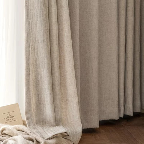 Linen Curtain Living Room Light Gray