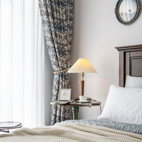 Vintage Navy Blue Curtain