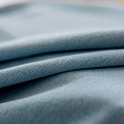 a close up view of a blue cloth
