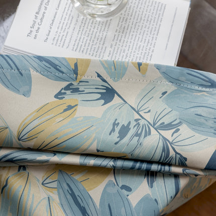 a close up of a table with a napkin