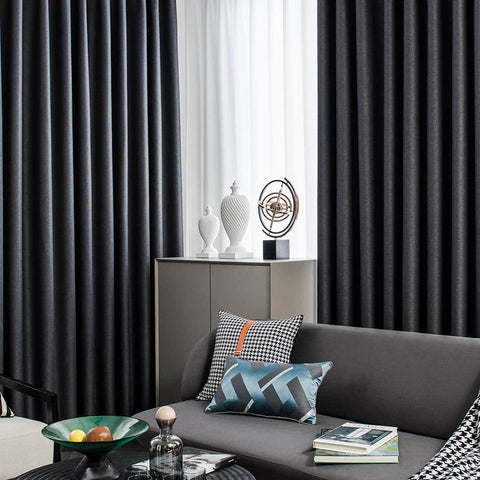 Double-sided blackout curtain cotton linen living room
