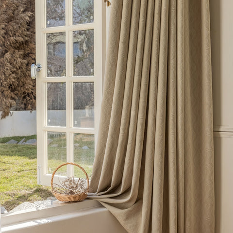 Chenille velvet jacquard curtain with wave pattern