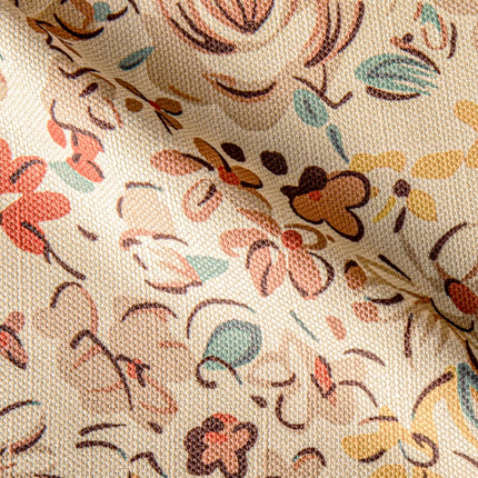 a close up view of a flowered fabric