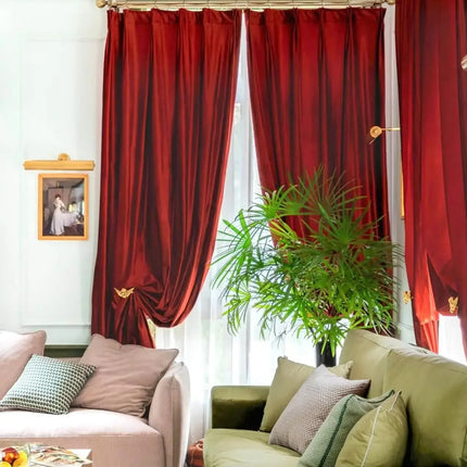 Elegant Deco Red Curtain