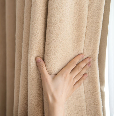 Soft plush thermal curtain
