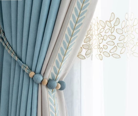 Blue and White Curtain
