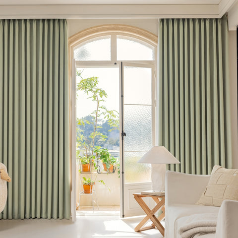 Modern plain sage green blackout curtain