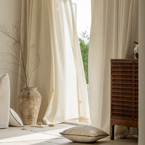 Linen Effect Screen Sheer Trendy Living Room