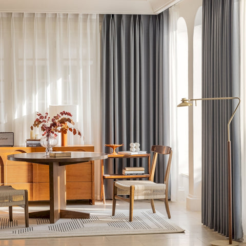 Chevron pattern chenille blackout curtain