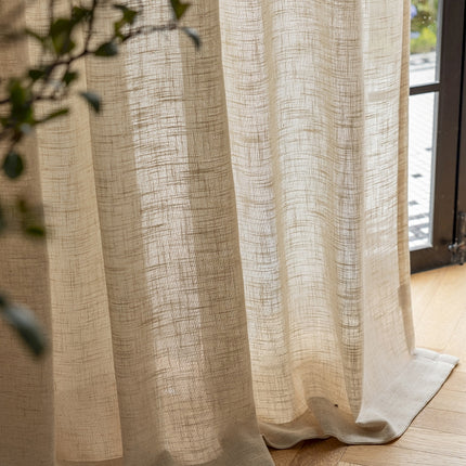 a close up of a curtain on a window