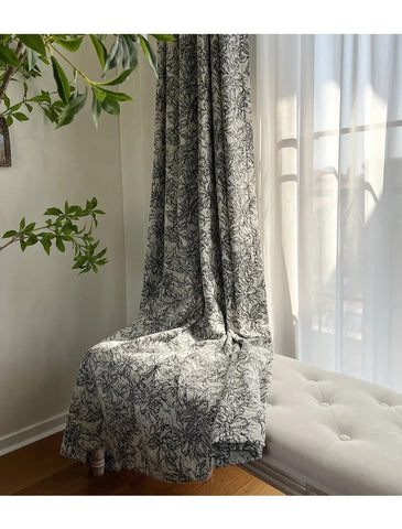 Bohemian black and white curtain