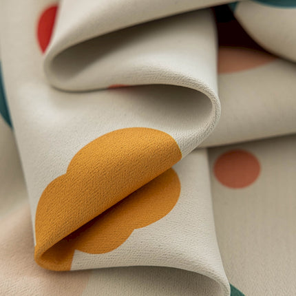 a close up of a polka dot fabric