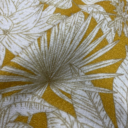 a close up of a yellow and white wallpaper