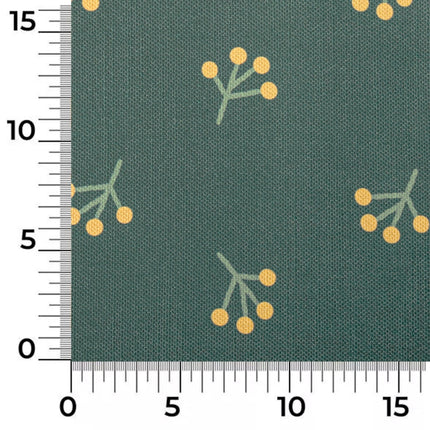 a ruler with a green and yellow pattern on it