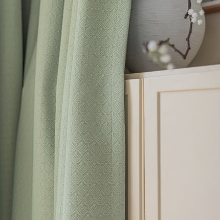 a close up of a curtain in a room
