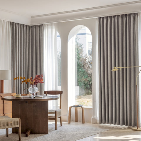 Modern natural jacquard gray herringbone curtain