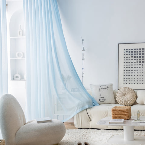 Colorful Sheer Trend Living Room