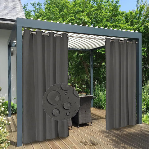 Dark Gray Waterproof Outdoor Curtain