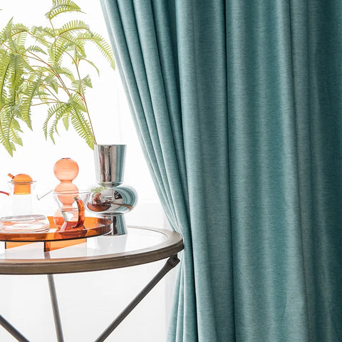 Sky Blue Linen Style Curtain