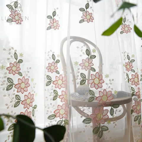 Sheer Flowers Pink Decoration