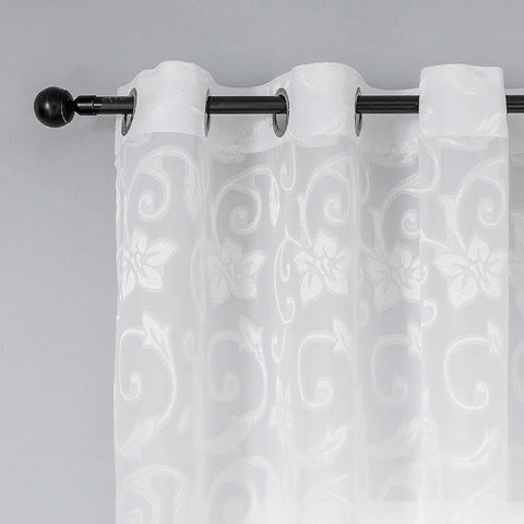 White Sheer Curtain Elegant Patterns