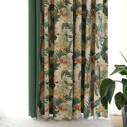 Floral Elegance Tropical Curtains