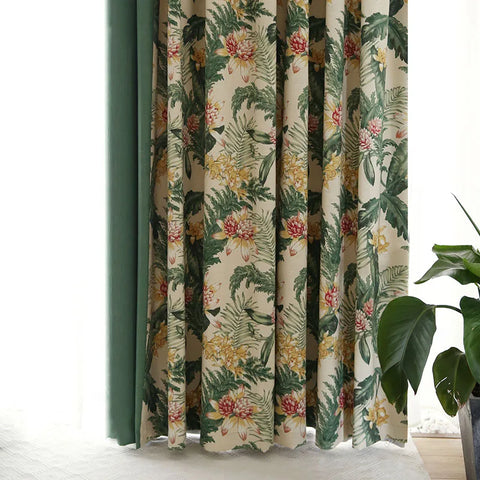 Floral Elegance Tropical Curtains