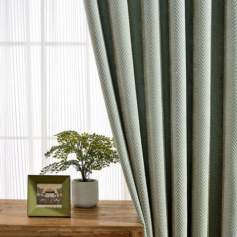 Light Blue Geometric Curtain