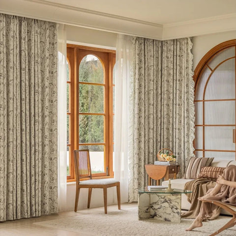 Curtain Vintage Luxury White Patterns