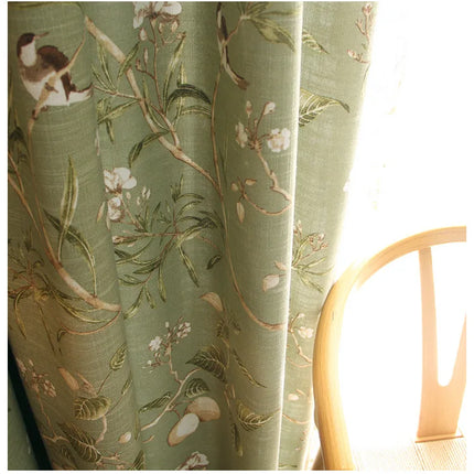 Green Nature Printed Curtain