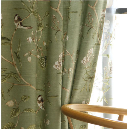 Green Nature Printed Curtain