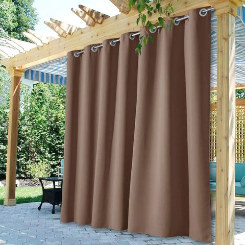 Brown Waterproof Outdoor Curtain