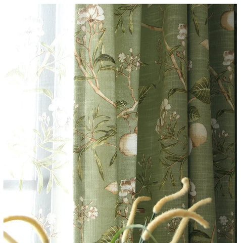 Green Nature Printed Curtain