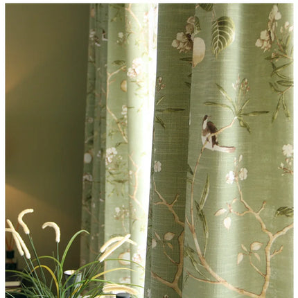 Green Nature Printed Curtain