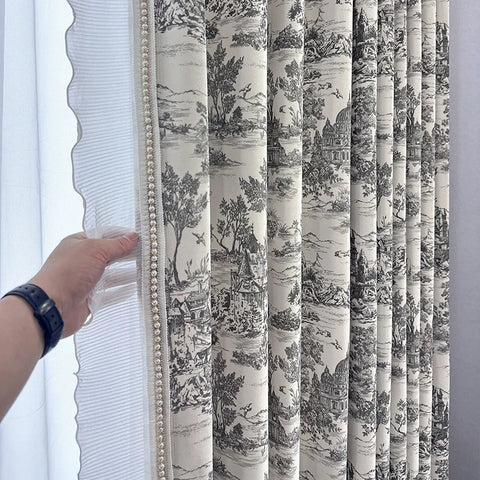 White Curtain Vintage Patterns
