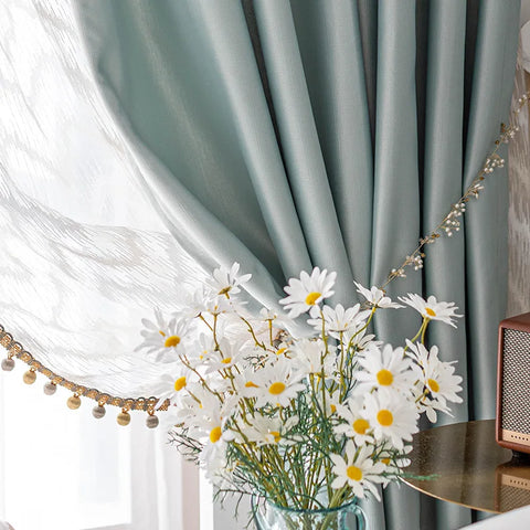 Luxury Light Blue Curtain