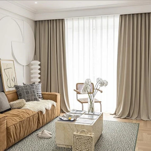 Beige Warm Velvet Curtain