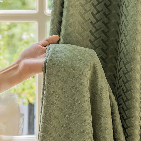 Green Curtain Modern Bedroom