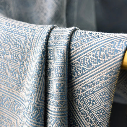 Rideau Bleu Luxe Motifs