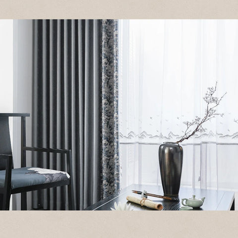 Silver Curtain Modern Living Room
