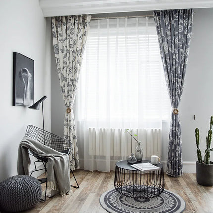 Rideau Blanc Motifs Moderne