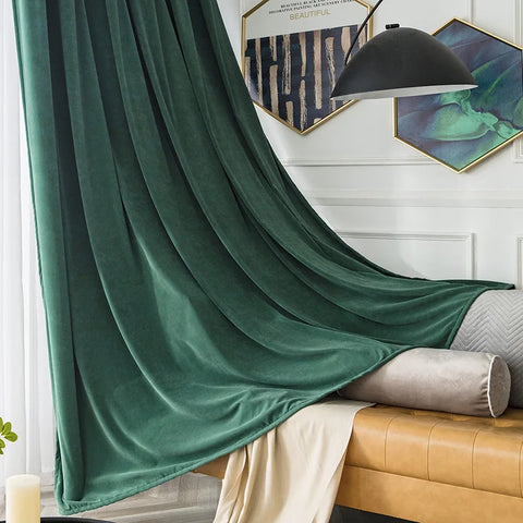 Soft Velvet Fir Green Curtain