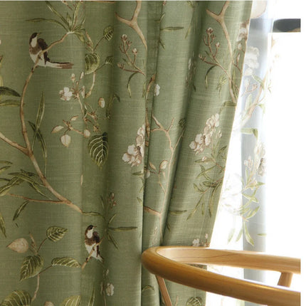 Green Nature Printed Curtain