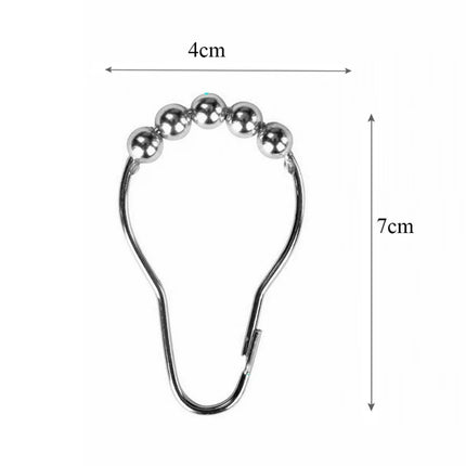 Brass Ball Hooks for Shower Curtains (12pcs)