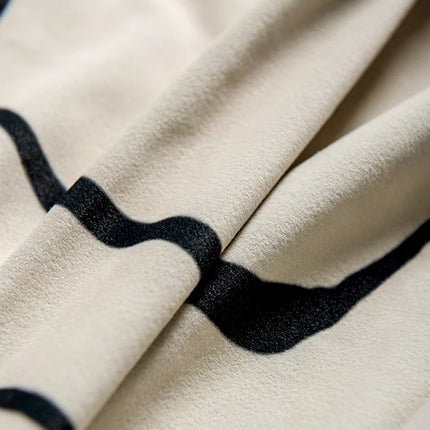 Rideau Blanc Motifs Noir Velours