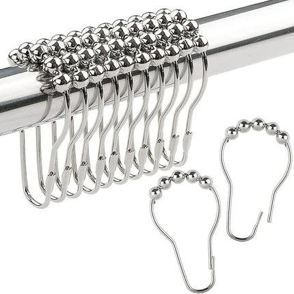 Brass Ball Hooks for Shower Curtains (12pcs)